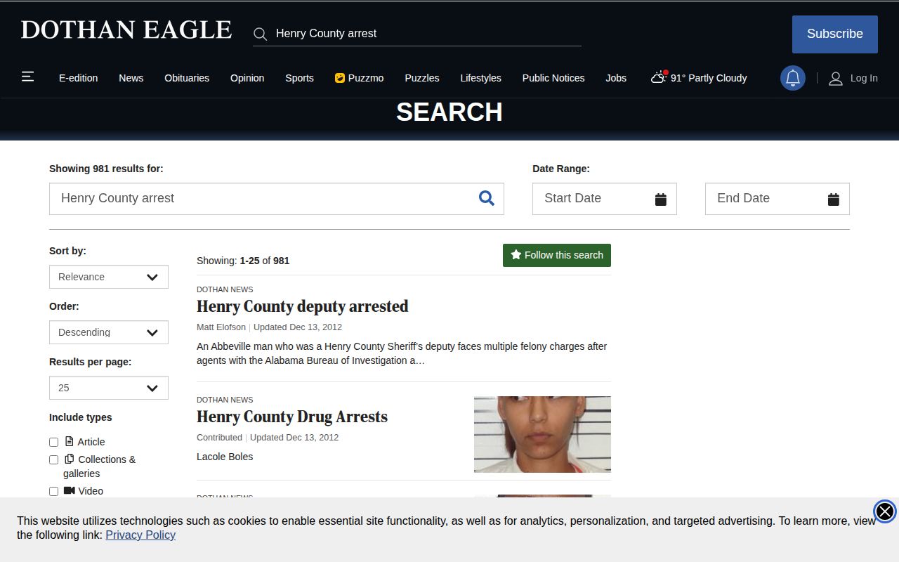 Henry County arrest news records search on the Dothan Eagle