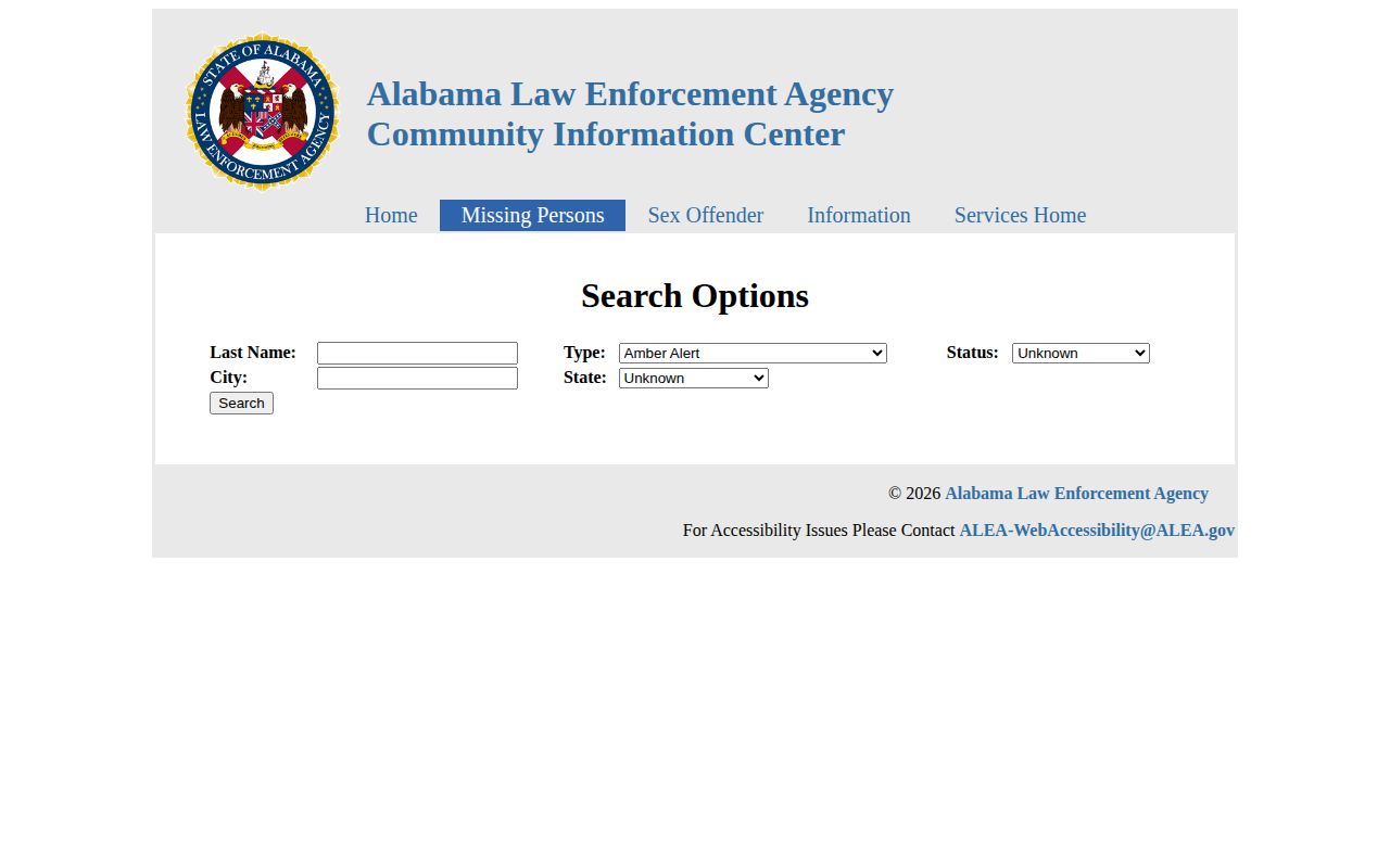 Henry County warrant research on the ALEA statewide fugitive search form